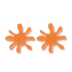 Dark Orange Translucent Acrylic Cabochons, for DIY Earring Accessories, Flower, Dark Orange, 20x2mm