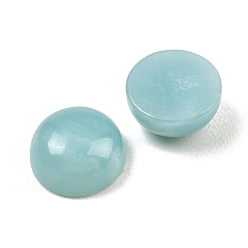 Flower Amazonite Натуральные цветочные кабошоны из амазонита, полукруглый, плоский зад, 12x6 мм