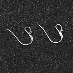 Silver 925 Sterling Silver Earring Hooks, Silver, 17x2mm, Hole: 2mm, 22 Gauge, Pin: 0.6mm