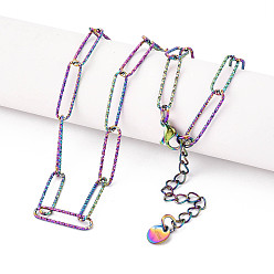 Rainbow Color 304 колье-цепочка со скрепками из нержавеющей стали., Радуга цветов, 15.75 дюйм (40 см) ~ 15.94 дюйм (40.5 см)