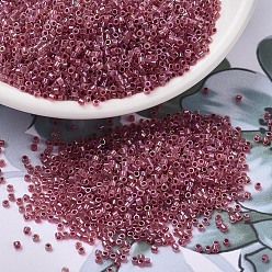 (DB1746) Опаловый с Бордовым Покрытием AB Бусины miyuki delica, цилиндр, японский бисер, 11/0, (дб 1746) бордовый опал, 1.3x1.6 мм, отверстие : 0.8 мм, Около 2000 шт / 10 г