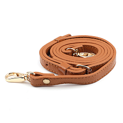 Chocolate Leather Adjustable Bag Strap, with Swivel Clasps, for Bag Replacement Accessories, Chocolate, 100~125x1.2x0.3cm