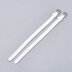 White Silicone Watch Bands, with 201 Stainless Steel Clasps, White, 8-7/8 inch(22.5~22.7cm), 10x3mm