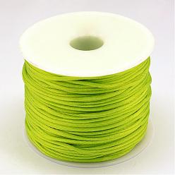 Green Yellow Nylon Thread, Rattail Satin Cord, Green Yellow, 1.0mm, about 76.55 yards(70m)/roll