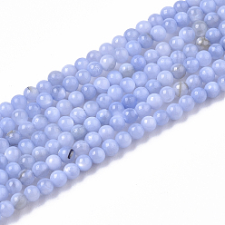 Azul de la Pizarra  Media Cuentas de concha de perla natural hebras, teñido, rondo, azul pizarra medio, 2.5 mm, agujero: 0.7 mm, sobre 150~190 unidades / cadena, 14.96 pulgada ~ 15.75 pulgada