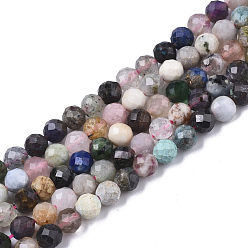 Mixed Stone Natural Mixed Stone Beads Strands, Faceted, Round, 4mm, Hole: 0.7mm, about 85~88pcs/strand, 15 inch~15.55 inch(38.2~39.5cm)