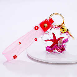 13.Ocean-Red Cute Cartoon 5-Star Oil Keychain Candy Ocean Keyring Creative Flower Camera Pendant