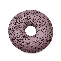 Серо-розавый Природный диск из вулканического камня большие подвески, окрашенные, увядшая роза, 48~50x10~11 мм, отверстие : 12~13 мм