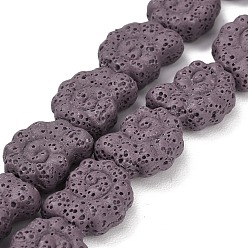 Серо-розавый Бусы из натуральной лавы, окрашенные, спиральная оболочка, увядшая роза, 16~17x13x6.5 мм, отверстие : 1.2 мм, около 26 шт / нитка, 16.34~16.54'' (41.5~42 см)