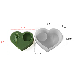 Heart Candle DIY Food Grade Silicone Mold, for Candle Making, Heart, 8.5x10.1x4cm