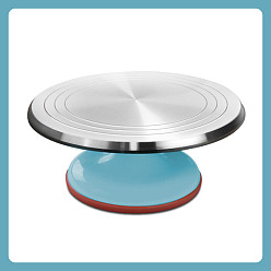Sky Blue Plastic Rotate Turntable Sculpting Wheel, Revolving Cake Turntable, for Ceramic Clay Sculpture, Sky Blue, 31x13.5cm