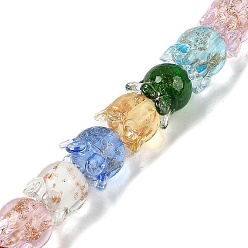 (52) Непрозрачная лаванда Нити золотых песочных бусин лэмпворк, тюльпан, разноцветные, 12x10 мм, отверстие : 1.2 мм, около 33 шт / нитка, 31~32 см