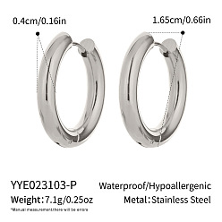 Нержавеющая Сталь Цвет Серьги из 304 нержавеющей стали, цвет нержавеющей стали, 16.5x4 мм