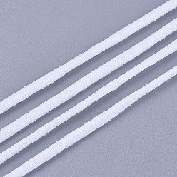 White Flat Nylon Elastic Band for Mouth Cover Ear Loop, Mouth Cover Elastic Cord, DIY Disposable Mouth Cover Material, with Spool, White, 2.5~3mm, about 246.06~262.46 yards(225~240m)/roll, 2rolls/500g