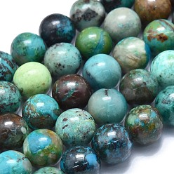 Chrysocolla and Lapis Lazuli Natural Chrysocolla and Lapis Lazuli Beads Strands, Grade A, Round, 8.5~9mm, Hole: 0.8mm, about 45pcs/strand, 15.35 inch(39cm)