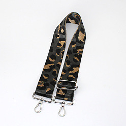 Gray Leopard Print Pattern Polyester Adjustable Wide Shoulder Strap, with Swivel Clasps, for Bag Replacement Accessories, Platinum, Gray, 80~130x5cm