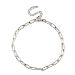 Нержавеющая Сталь Цвет 304 женские браслеты-цепочки со скрепками из нержавеющей стали, цвет нержавеющей стали, 9-7/8 дюйм (25.2 см)