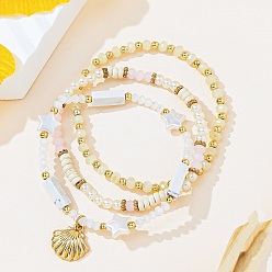 Светло-желтый Браслет из хрустальных бусин в стиле бохо-шик - уникальный многоэлементный микс с тройной оберткой для женщин, светло-желтый, показать на картинке