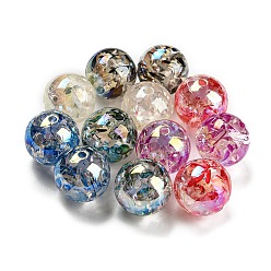 Mixed Color Transparent Crackle Acrylic Beads, Round, Mixed Color, 16mm, Hole: 2mm