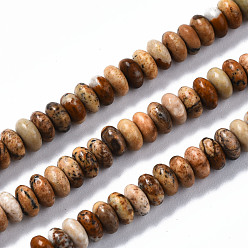 Picture Jasper Natural Picture Jasper Beads Strands, Rondelle, 4~5x2mm, Hole: 0.8mm, about 165~170pcs/strand, 14.96~15.35 inch(38~39cm)