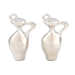 Platinum Alloy Pendants, Kettle Charms, Rack Plating, Cadmium Free & Lead Free, Platinum, 20.5x11.5x9mm, Hole: 1.6mm