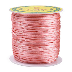 Light Coral Nylon Thread, Rattail Satin Cord, Light Coral, 1.0mm, about 76.55 yards(70m)/roll
