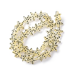 Темный Хаки Бусы лэмпворк ручной работы, звезда в горошек, Темный хаки, 13~14.5x15~15.5x6.5~7 мм, отверстие : 1.2 мм, около 29~30 шт / нитка, 35.6~37.5 см