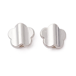 Silver Alloy Beads, Long-Lasting Plated, Flower 5 Petals, Silver, 7x7.5x2.5mm, Hole: 1mm