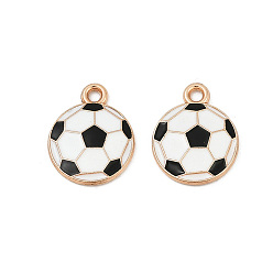 Football Подвески из эмали и сплава, спортивные мячи подвески, золотой свет, футбол, 17x13.5x2 мм, отверстие : 1.6 мм