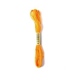 Orange Polyester Embroidery Threads for Cross Stitch, Embroidery Floss, Orange, 0.15mm, about 8.75 Yards(8m)/Skein