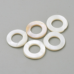 Seashell Color Freshwater Shell Linking Ring, Ring, Seashell Color, 13x2mm, 6~7mm inner diameter