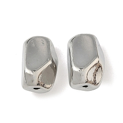 Платинированный Самородки латунные бусины, долговечный, Реальная платина, 14x10x8 мм, отверстие : 1.2 мм