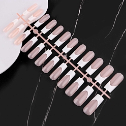 Rosy Brown 24Pcs 12 Size Plastic False Nail Tips, Full Cover Press On False Nails, Nail Art Detachable Manicure, for Practice Manicure Nail Art Decoration Accessories, Rosy Brown, 26.6~32.3x6.6~13.2mm, 2Pcs/size