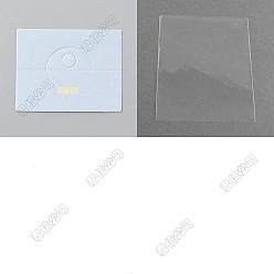 Светло-Синий 100шт. складные бумажные карточки с цветочным рисунком для оформления витрин, с 100 целлофановыми пакетами OPP, прямоугольные, голубой, 5x6.4x0.035 см, 100 шт / комплект