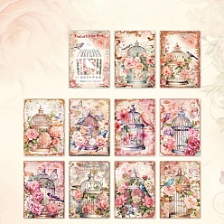 Pink 30 шт. бумажные подушечки для вырезок, для альбома для вырезок diy, поздравительная открытка, справочная бумага, прямоугольник с птицами, розовые, 115x173x4 мм