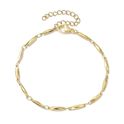 Golden 304 Stainless Steel Rectangle Link Chain Bracelets for Women Men, Golden, 7-1/8~7-1/4 inch(18.2~18.3cm)