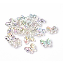 Clear AB UV Plating Rainbow Iridescent Acrylic Beads, Butterfly, Clear AB, 23x19.5x6mm, Hole: 2mm