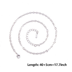 Нержавеющая Сталь Цвет 304 бусы из нержавеющей стали текстурированные кабельные цепочки, цвет нержавеющей стали, 15.75 дюйм (40 см)