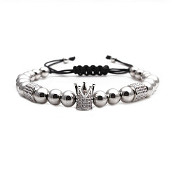 Crown Bracelet couronne hexagonale scintillant avec pierres de zircon - accessoire de mode pour femme