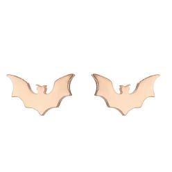 388 rose gold Cute Animal Ear Studs: Bat Rabbit Bird Cat Halloween Earrings