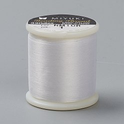 Ghost White MIYUKI Beading Nylon Thread B, 330 DTEX/0.203mm/0.008", for Seed Beads, #1, Ghost White, 0.16mm, 55 yards(50 meters)/roll