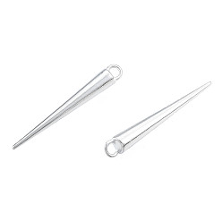 Нержавеющая Сталь Цвет Стойки подвески обшивки сплава, без кадмия, без никеля и без свинца, конусообразные формы, цвет нержавеющей стали, 35.5x4.5 мм, отверстие : 2 мм