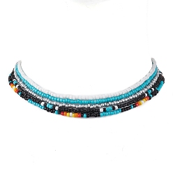 Mixed Color Glass Bead Necklaces for Women, Mixed Color, 14.96 inch(38cm), 5pcs/set
