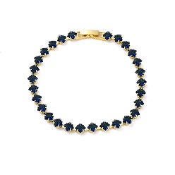 Полуночно-синий Латунные ромбовидные кубические циркониевые ожерелья-чашки для женщин, реальный 18 k позолоченный, стойки покрытие, без кадмия и без свинца, долговечный, темно-синий, 7-1/2 дюйм (19.1 см)