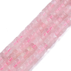 Rose Quartz Natural Rose Quartz Beads Strands, Heishi Beads, Flat Round/Disc, 6~6.5x3~3.5mm, Hole: 0.9mm, about 115~118pcs/strand, 15.16 inch~15.35 inch(38.5~39cm)