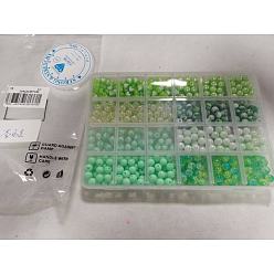 Lime DIY Bracelets Making Kits, including Elastic Crystal Thread, Acrylic & ABS Plastic Beads, Lime, 7.5x7mm, Hole: 2mm