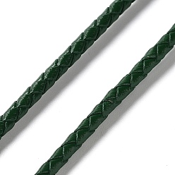 Dark Olive Green Braided Leather Cord, Dark Olive Green, 3mm, 50yards/bundle