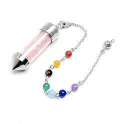 pink crystal Colorful gravel wishing bottle conical natural crystal gravel chakra pendant crystal wishing bottle balance healing pendulum