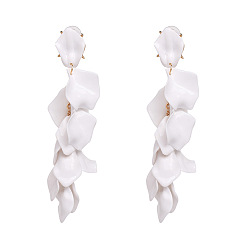 white Stylish Petal Earrings for Women - Fashionable Ear Studs by JuJia