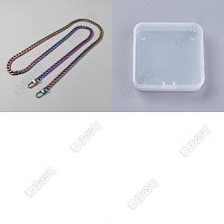 Rainbow Color 1Pc Zinc Alloy Curb Chain Bag Handle, with Swivel Clasp, Rainbow Color, 121x0.95cm